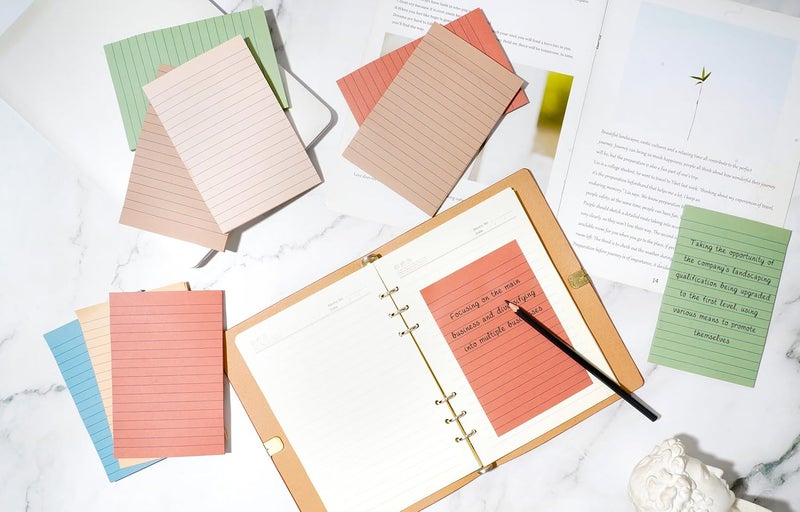 YEECOK 9 Pads Lined Sticky Notes 4x6 in Post, Vintage Colors Self Pad Its, Super Sticking Power Memo Pads Its, 40 Sheets/pad - Image 4